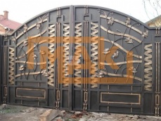  Эксклюзивные кованые ворота с золотой патиной КОВ-10
